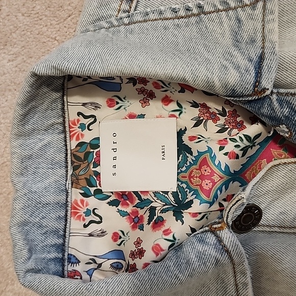 Sandro denim jacket size 34 - Picture 2 of 5